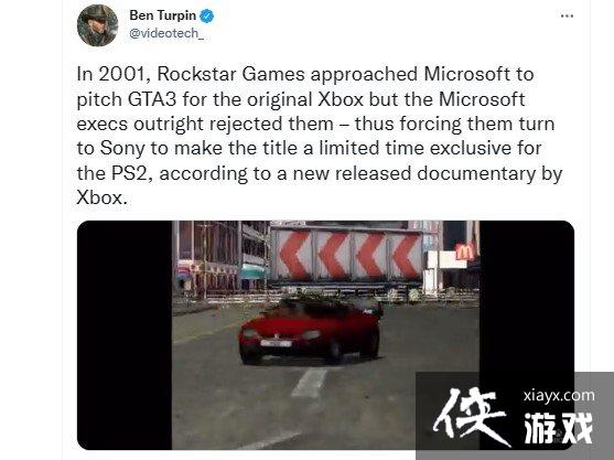 R星曾想让《GTA3》成XBOX独占作品 但被微软拒绝！