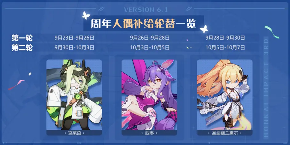 崩坏3六周年庆自选补给有哪些 崩坏3六周年庆自选补给有哪些