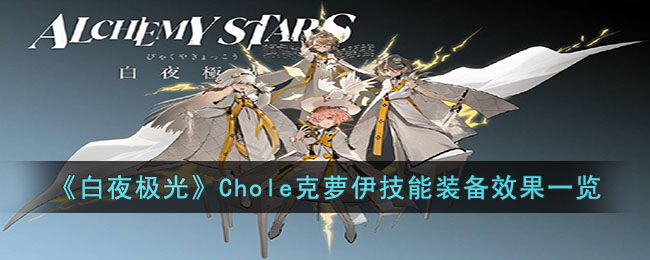 ����ҹ���⡷Chole����������װ��Ч��һ��