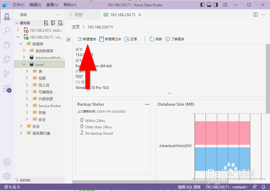 �����Azure Data Studio�Ĳ�ѯ�д���ͼ������