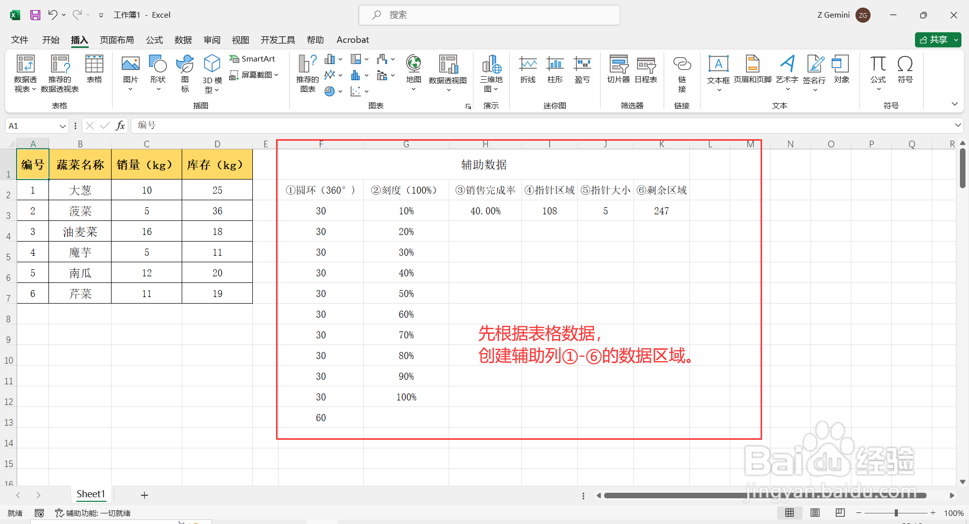 如何在Excel中制作仪表盘型图表？