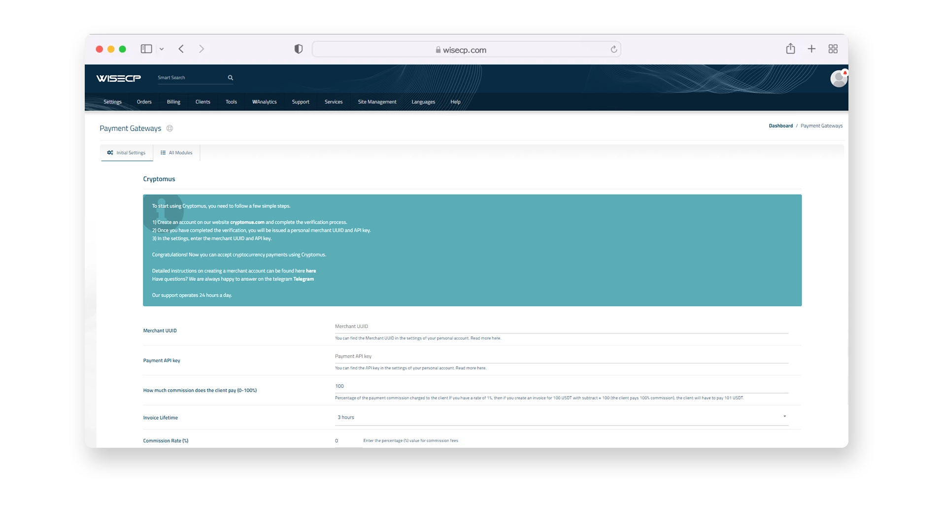 WISECP����֧�������������ȡ���ֻ���