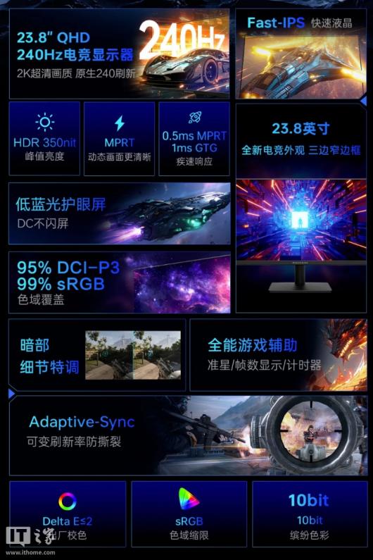 849 Ԫеʦǳ 23.8 Ӣ 2K 240Hz Fast IPS ʾ MJQ24F240 