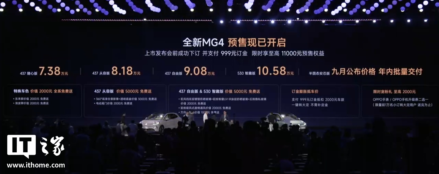 ��������ȫ�� MG4 ����Ԥ�۷�����ȫ���׷����̬��������ϳ���OPPO �����ֳ�������7.38 ��Ԫ��