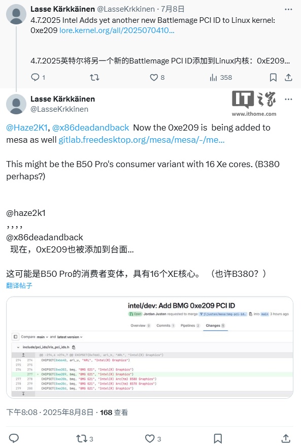 Ӣض Linux  PCI IDʾƳż Arc B380 Կ