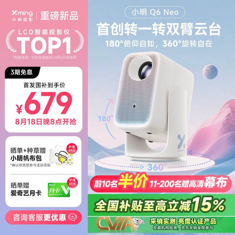 С Q6 Neo ͶӰǿԤԼ״תһת˫̨245 CVIA ȣ799 Ԫ