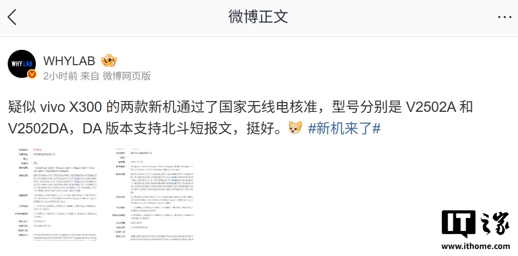 vivo �����»�ͨ���������ߵ��׼��DA ��֧�ֱ����̱��ģ�����Ϊ X300 ϵ��