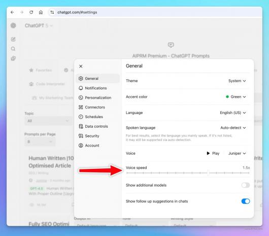 OpenAI ChatGPT 语音模式将迎新功能:可调语速、存自定义指令 OpenAI ChatGPT 语音模式将迎新功能:可调语速、存自定义指令