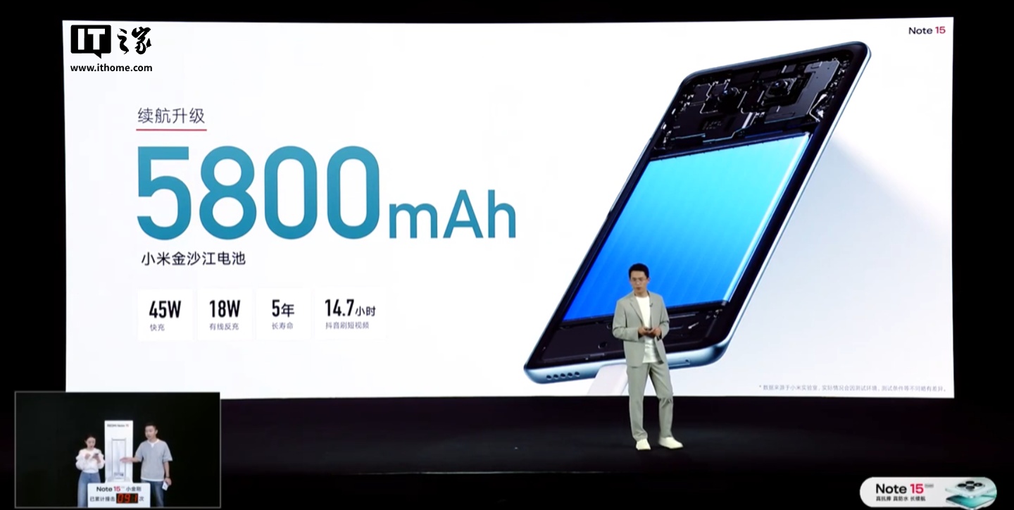 С�� REDMI Note 15 ��׼���ֻ����������������� 6 ��������5800mAh ��أ�999 Ԫ��