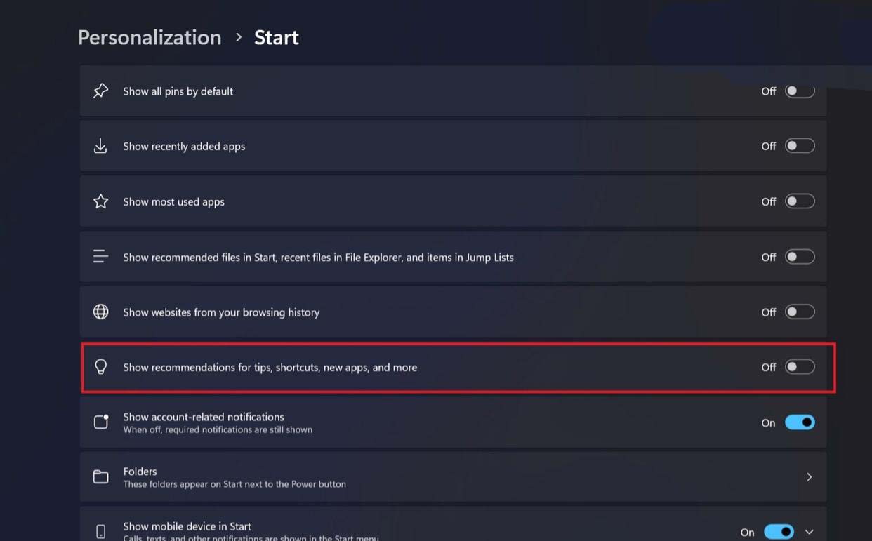 Win11 24H2��ô�رտ�ʼ�˵��е��Ƽ���?