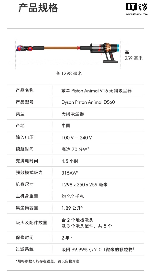 3419 元起,戴森 V16 Piston Animal 吸尘器、HJ10 净化喷气机上架 3419 元起,戴森 V16 Piston Animal 吸尘器、HJ10 净化喷气机上架