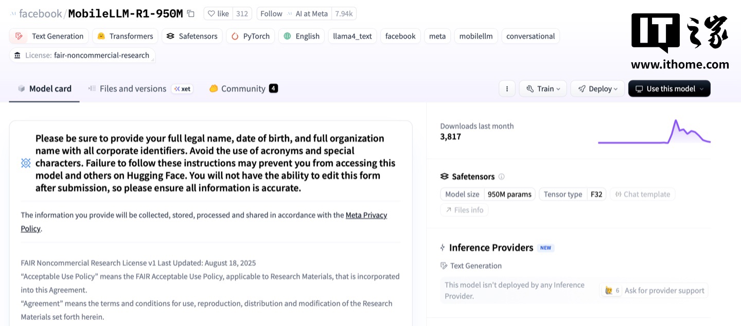 Meta ��Դ MobileLLM-R1 ϵ��С���� AI ģ�ͣ����������� 10 �ڡ�ר����ѧ��̿�ѧ����