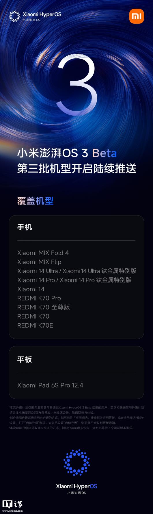  OS 3 Beta 漴һͣС 14 ϵСREDMI K70 ϵе