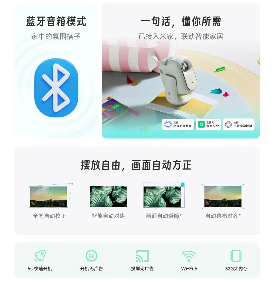 小明 Q6 智能投影仪发布:接入小米米家 App、500CVIA 流明亮度,首发 1399 元 小明 Q6 智能投影仪发布:接入小米米家 App、500CVIA 流明亮度,首发 1399 元