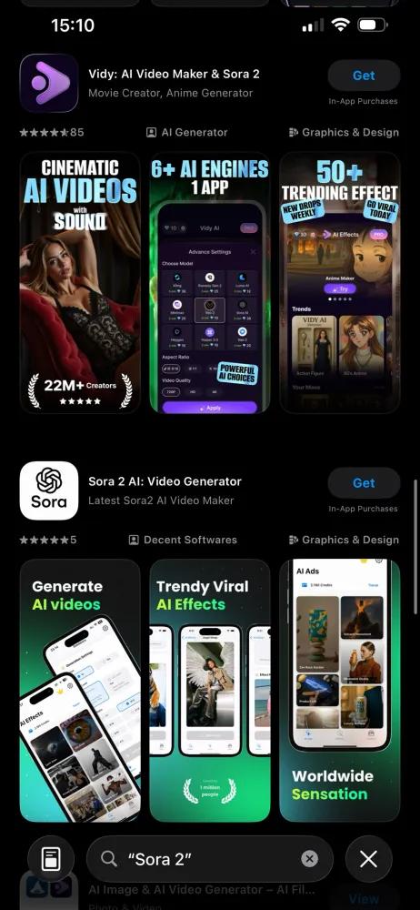 苹果出手整治,清理大量蹭热度的山寨“OpenAI Sora 2”应用 苹果出手整治,清理大量蹭热度的山寨“OpenAI Sora 2”应用