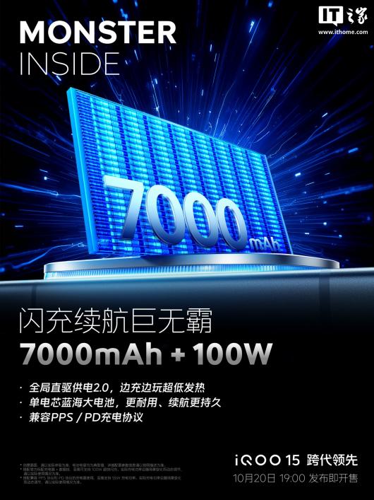 iQOO 15 ֻ 7000mAh أȷ֧ 40W ߳ + 100W 