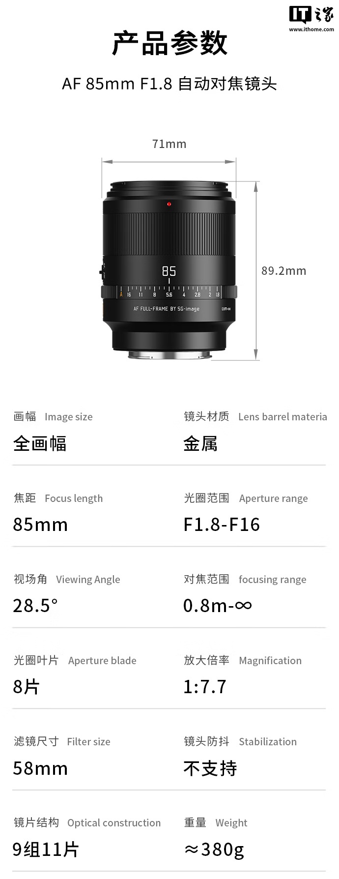 ӰƳ AF 85mm F1.8 ȫͷ῵ Z ڰ汾1499 Ԫ