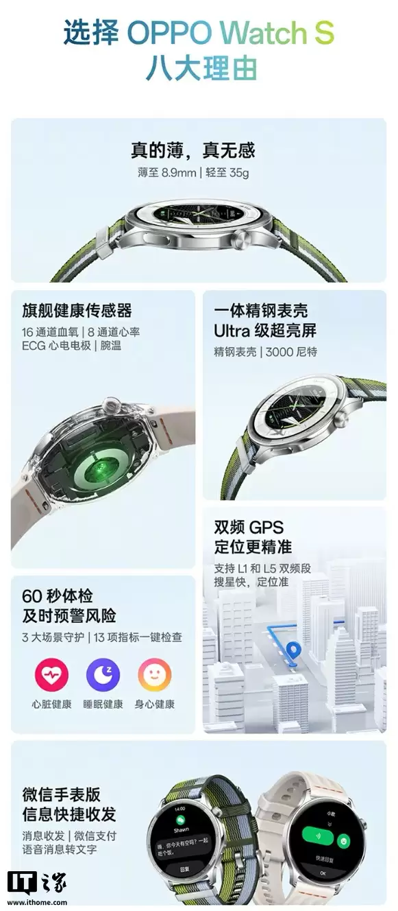 售 1299 元起:OPPO Watch S 手表开售,支持 ECG 心电电极、安卓苹果互联 售 1299 元起:OPPO Watch S 手表开售,支持 ECG 心电电极、安卓苹果互联