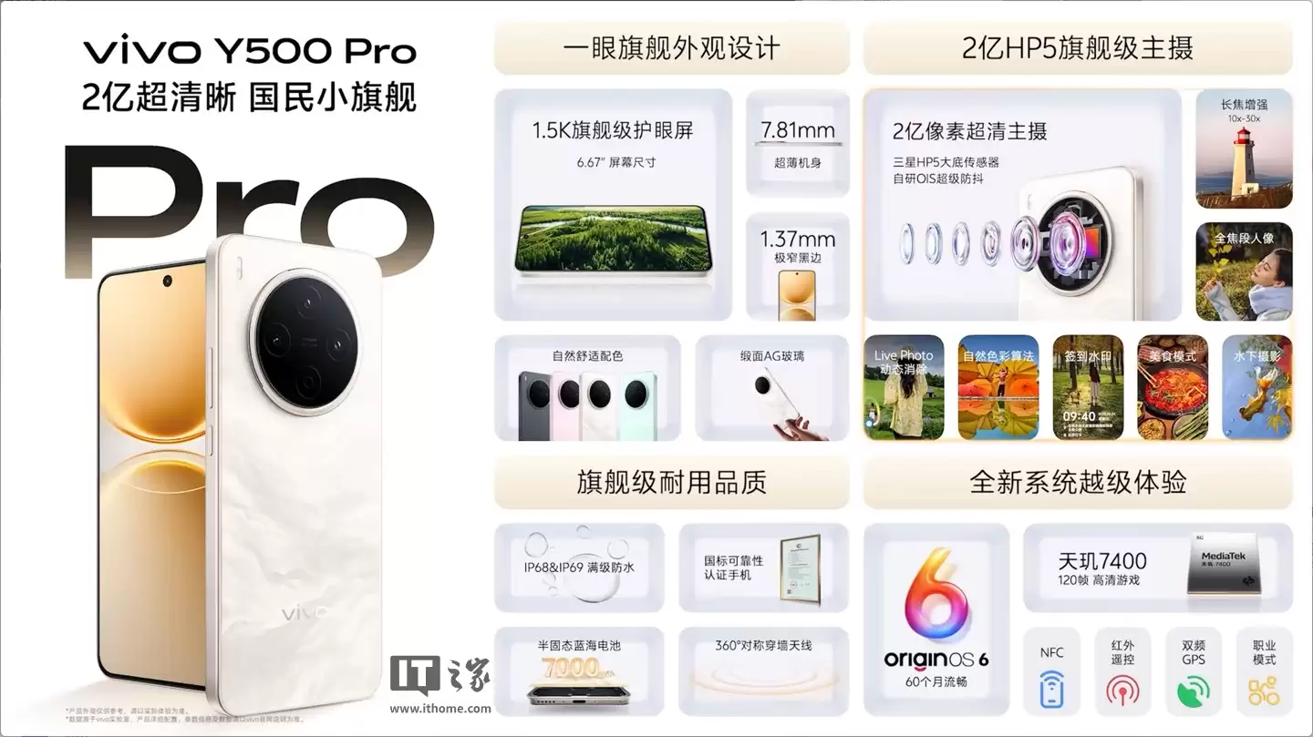 1799 Ԫ��vivo Y500 Pro �ֻ�������6.67 Ӣ�� 1.5K �콢�������� + ���� 7400 оƬ