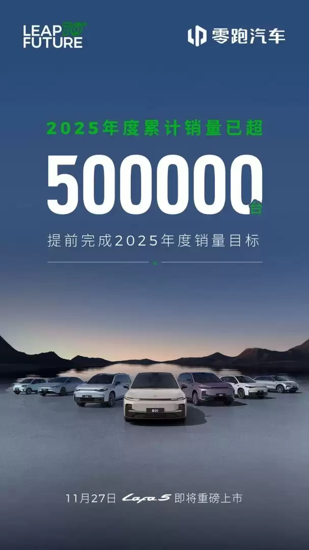 零跑汽车年销破50万台,海外拓展领先并推新车型 零跑汽车年销破50万台,海外拓展领先并推新车型