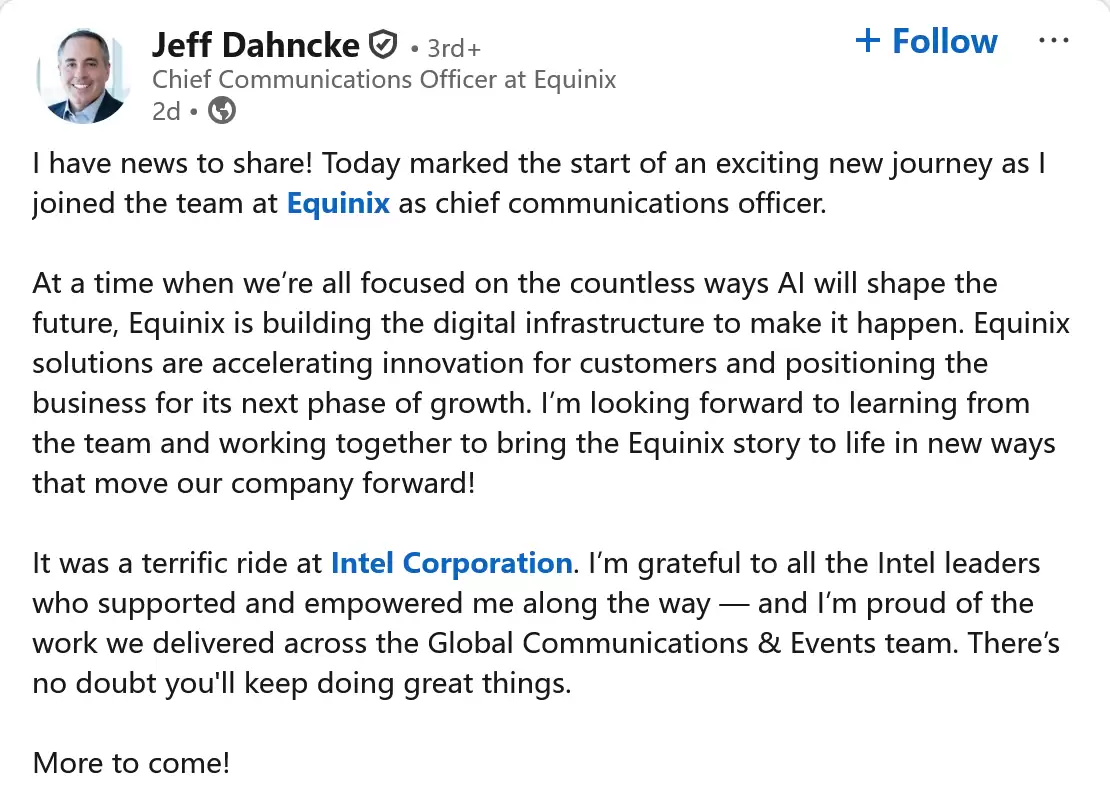 Equinix����ǰӢ�ض���ϯ������Jeff Dahncke