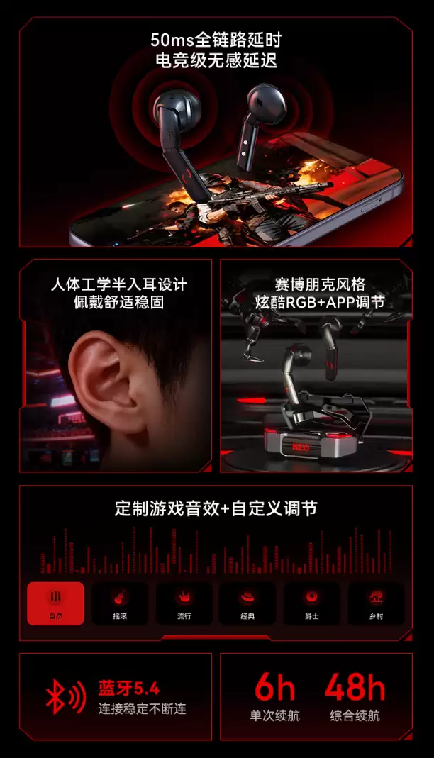 努比亚推出异形游戏 TWS 耳机 ,首发价 199 元 努比亚推出异形游戏 TWS 耳机 ,首发价 199 元