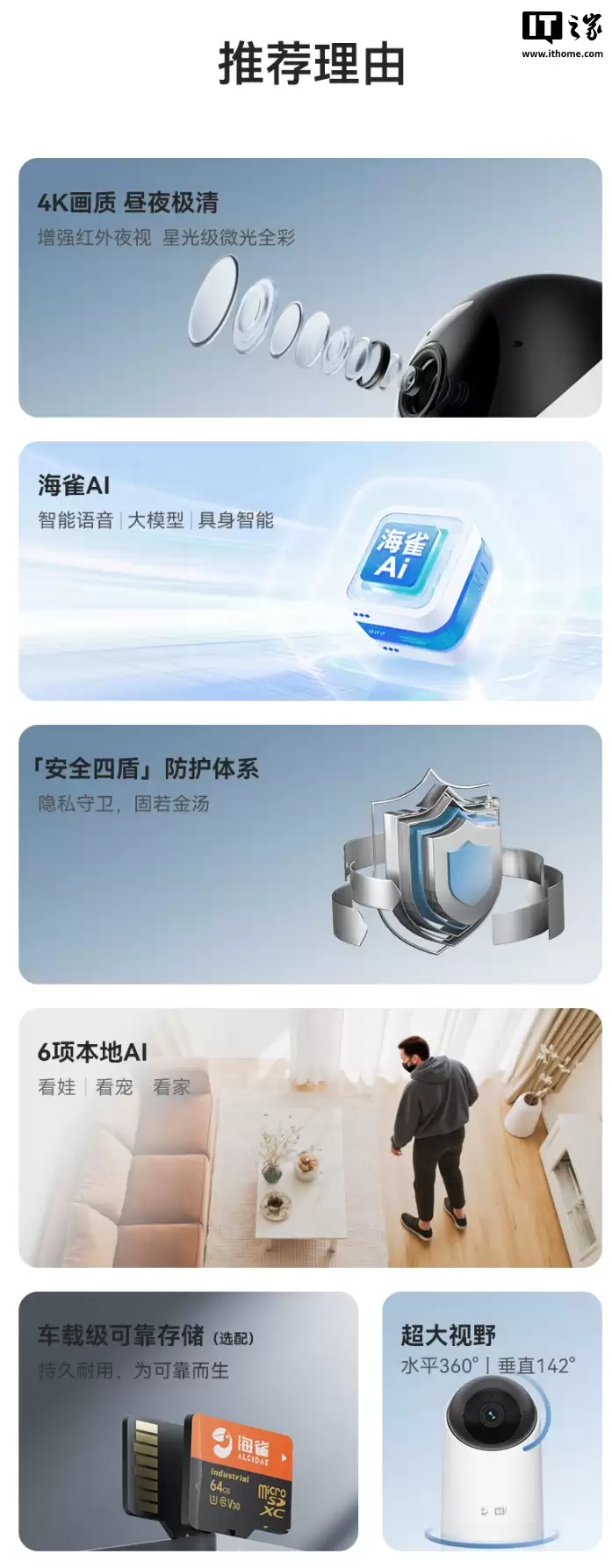 ���ּ� 231.11 Ԫ��������ѡ��ȸ��������ͷ 5i 4K �濪��Ԥ�ۣ�֧�� 360° ��ת��10 �׺���ҹ��