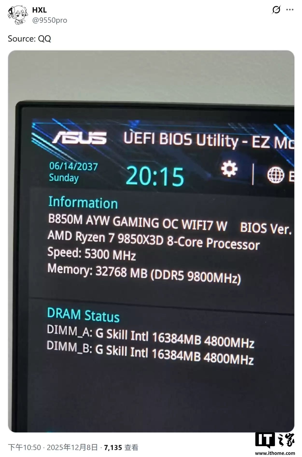 AMD ��ǿ 8 ����Ϸ CPU ������R7 9850X3D ����ͼ�ع⣬���ܱ� 7800X3D Ԥ���� 20%