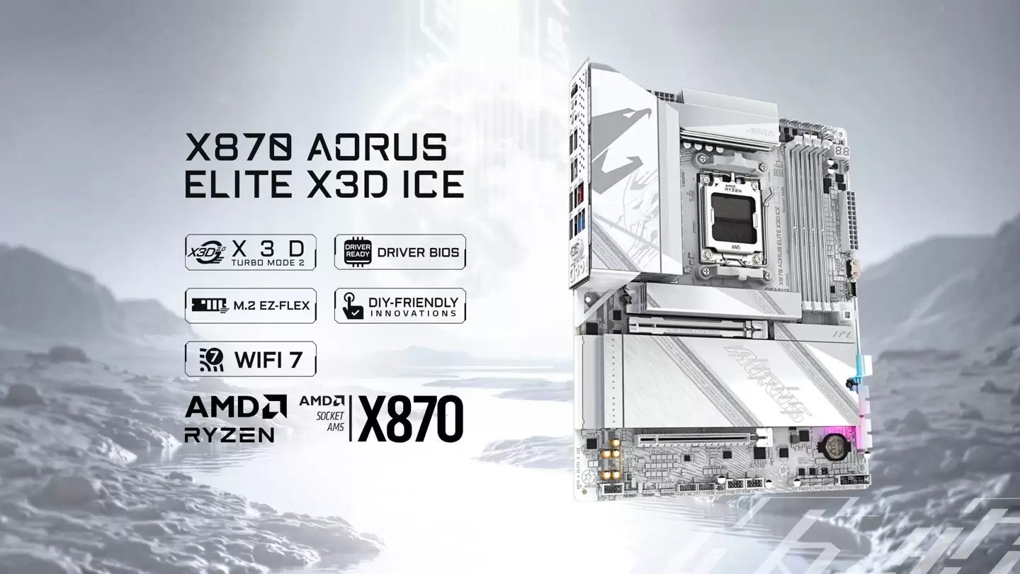 ���δ����׿� X870 оƬ�� "X3D" ϵ������ X870 AORUS ELITE X3D ICE