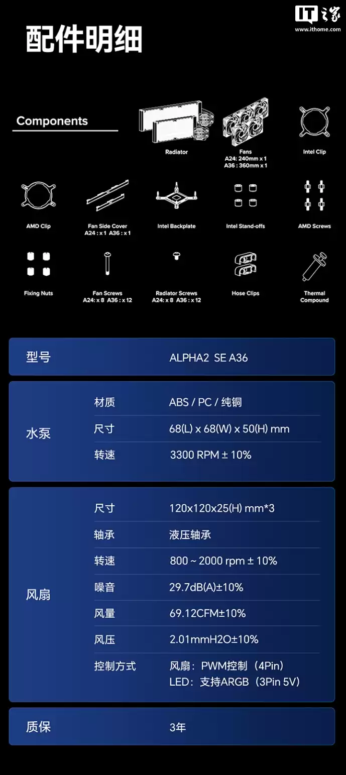 到手价 339 元起:zalman 思民 ALPHA2 SE A36 一体式水冷开售,双管道 ARGB 冷头设计 到手价 339 元起:zalman 思民 ALPHA2 SE A36 一体式水冷开售,双管道 ARGB 冷头设计