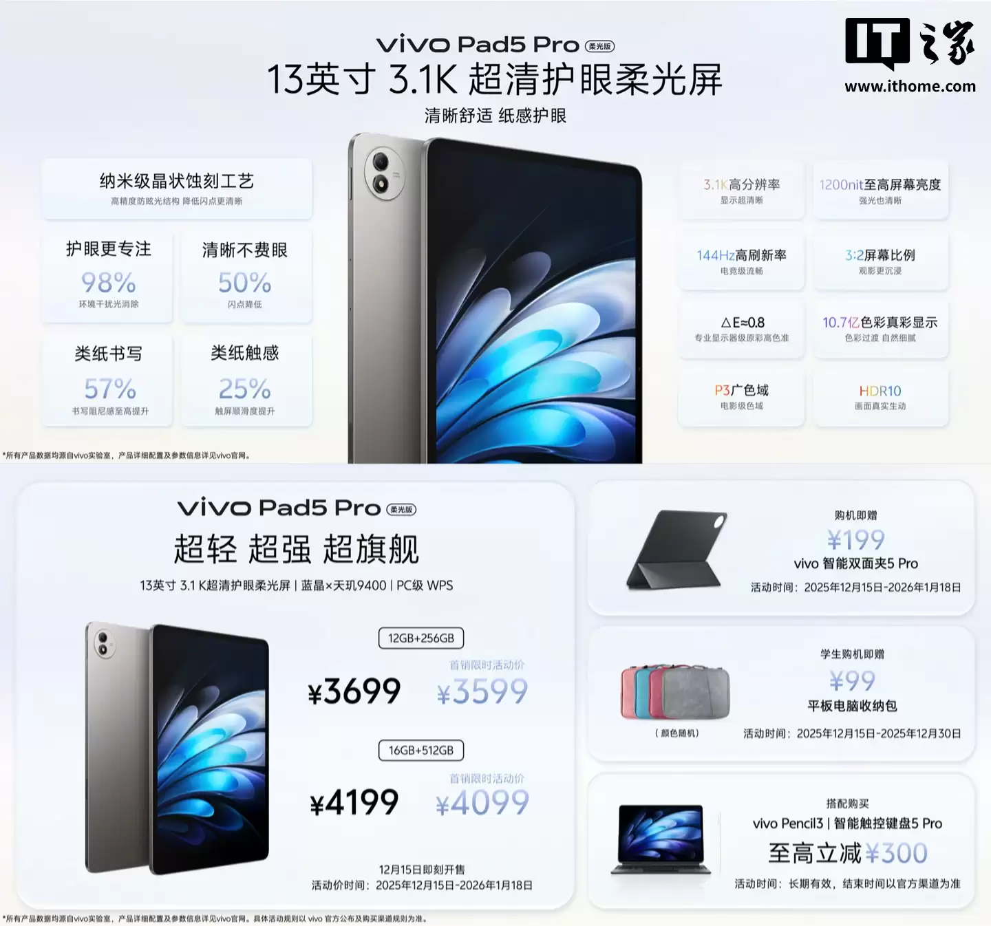 vivo Pad5 Pro ����ƽ�巢����13 Ӣ�� 3.1K ��������3599 Ԫ��