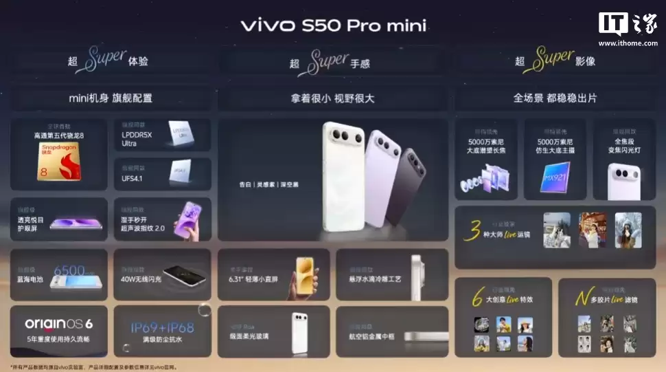 vivo S50 Pro mini С���ֻ���������������� 8��������ָ�ƣ�3699 Ԫ��
