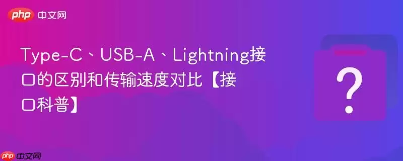 Type-C��USB-A��Lightning�ӿڵ�����ʹ����ٶȶԱȡ��ӿڿ��ա�