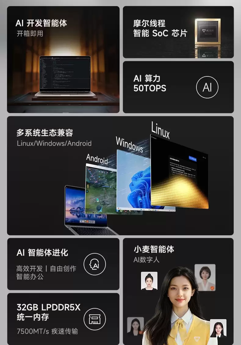 9999 ԪĦ���߳��׿� AIPC ������ MTT AIBOOK ���������ɳ������� SoC оƬ������ 2D �����ˡ�С��