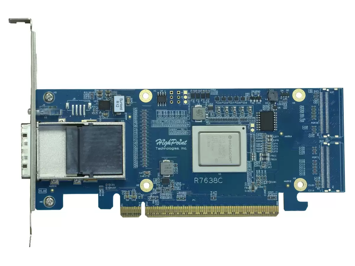 HighPoint �Ƴ�ҵ���׿���� PCIe 5.0×16 CopprLink ��������� Rocket 7634D