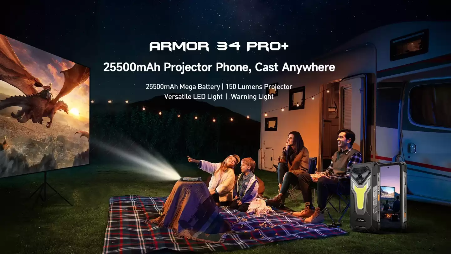 Ulefone �Ƴ��¿������ֻ� Armor 34 Pro+��150 ���� 100 Ӣ��ͶӰ��25500mAh ���