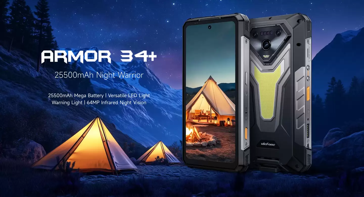 Ulefone �Ƴ��¿������ֻ� Armor 34 Pro+��150 ���� 100 Ӣ��ͶӰ��25500mAh ���