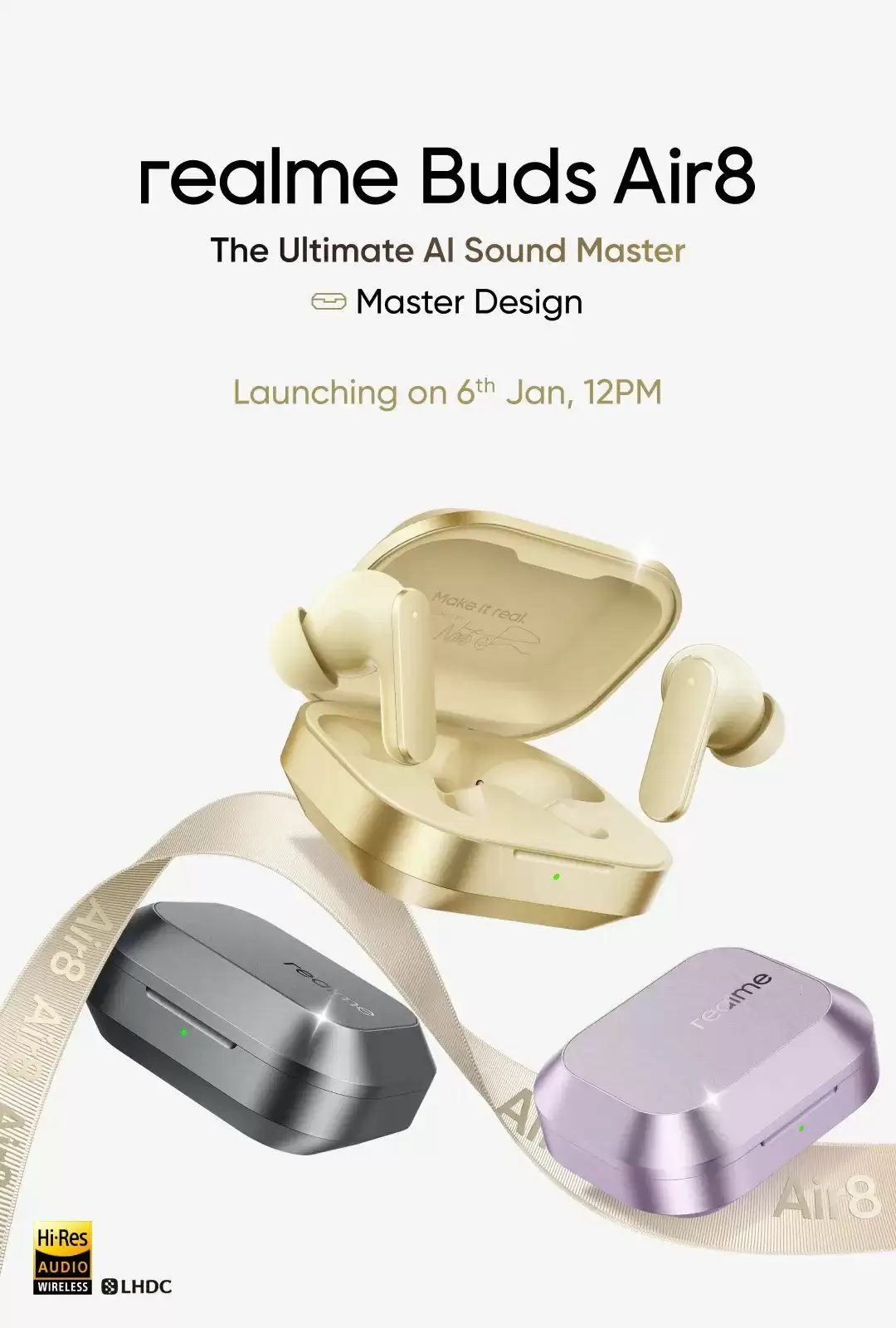 realme ���� Buds Air8 ����ͼ�ع⣺55dB ��Ƚ��� + ˫��Ȧ��Ԫ