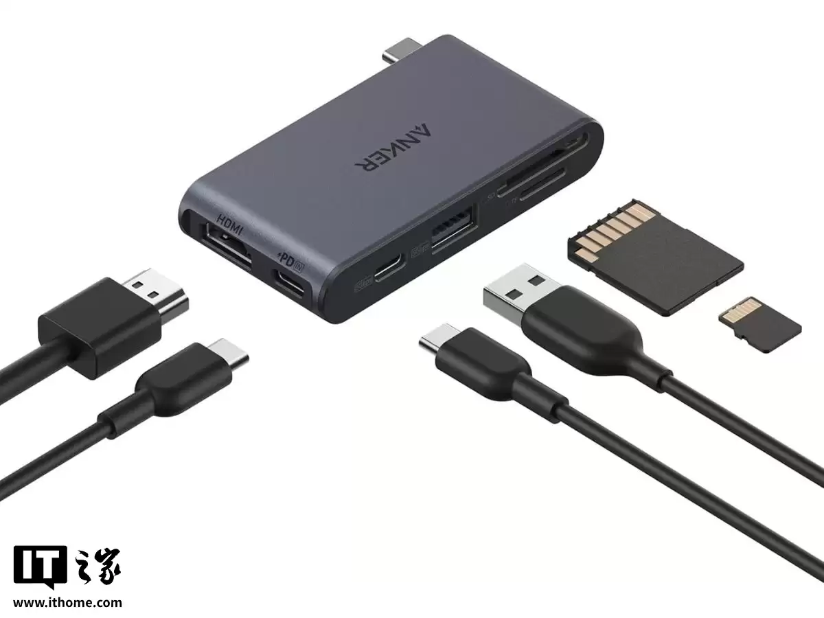 Anker �����Ƴ� Nano USB-C ������չ�룺6 �ӿ���ƣ��Դ� 4K 60Hz HDMI ��