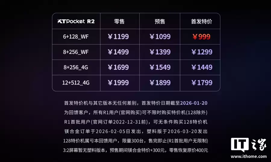 KT Pocket �Ƴ� KT-R2 �ƻ������� 7300 оƬ����ѡ 3:2/4:3 ��Ļ��999 Ԫ��