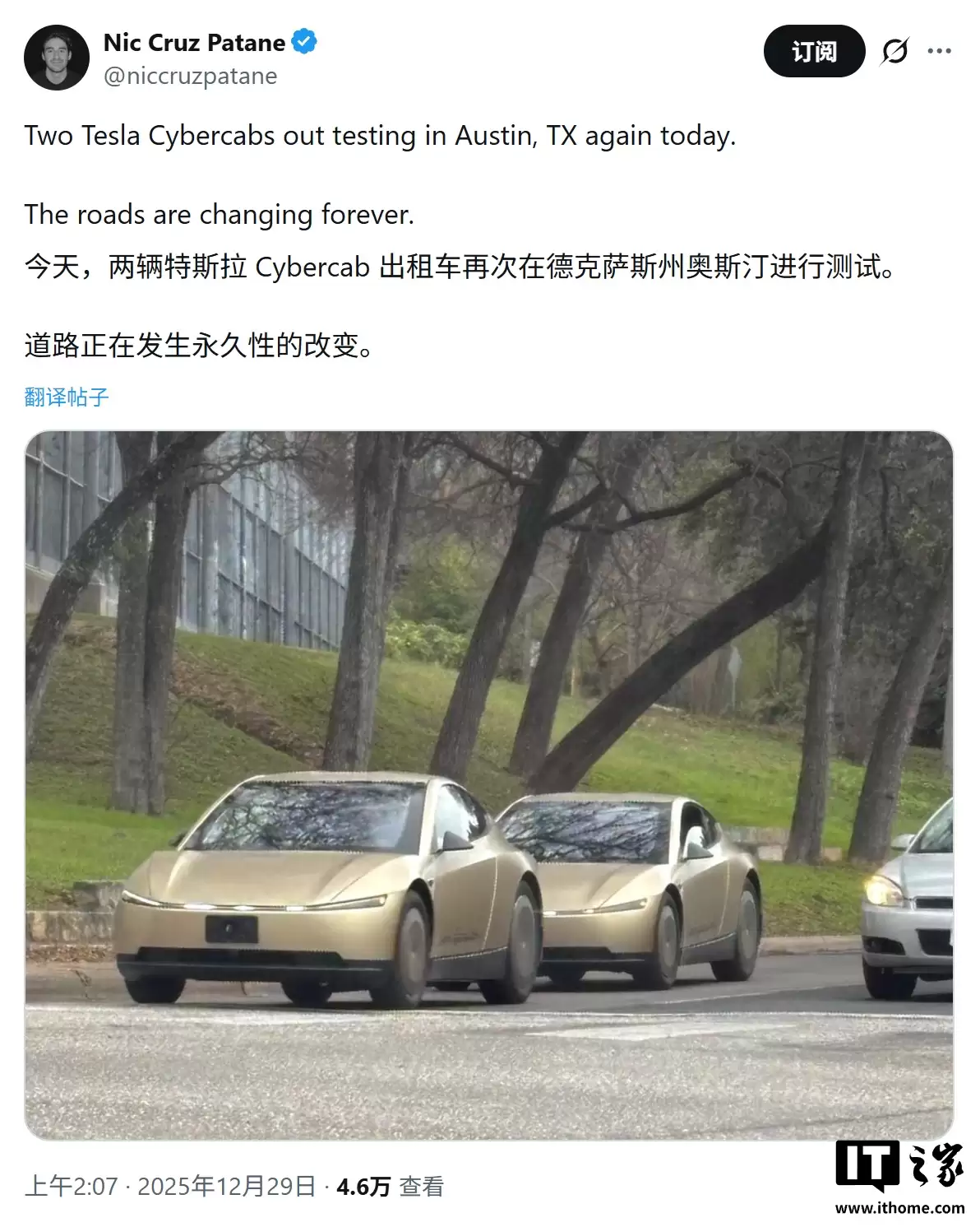 ��˹��˫���Զ���ʻ���⳵ Cybercab ·��ͼ�ع⣬ԭ�ͳ�����������