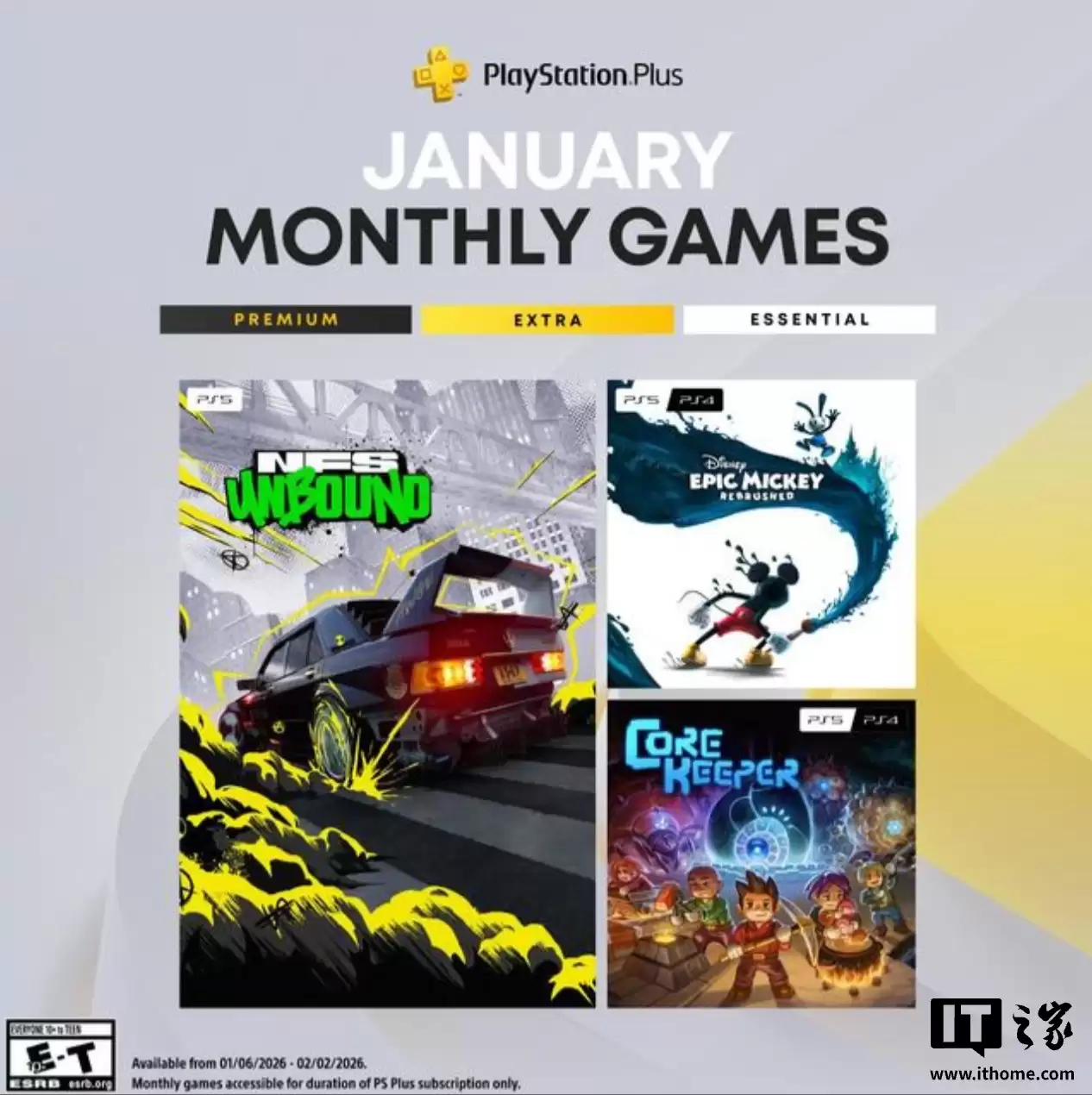 2026 �� 1 ������ PS Plus ������Ϸ����������Ʒ�ɳ�����������˼�Ԫ����