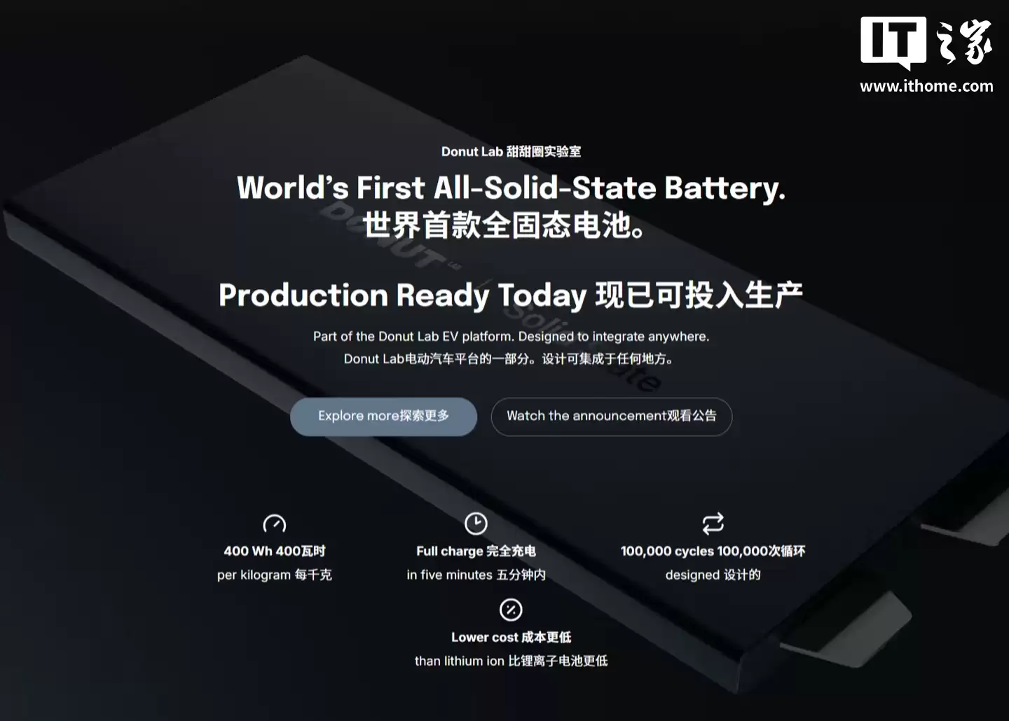 �ų�ȫ���׿��������ȫ��̬��������������ܶ� 400Wh/kg��5 ���ӳ�����