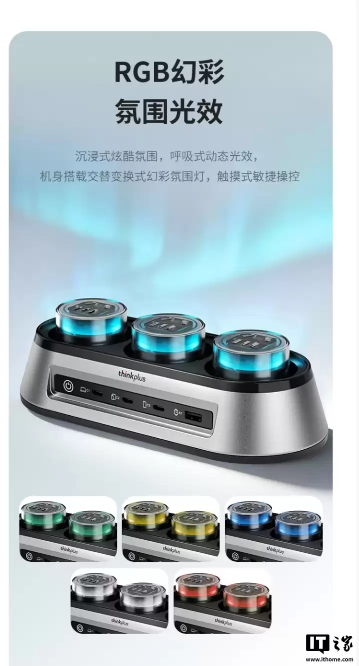 ���� ThinkPlus �Ƴ������ߵ����� 150W ������վ��3 AC+3 USB-C+1 USB-A �ӿڣ�599 Ԫ