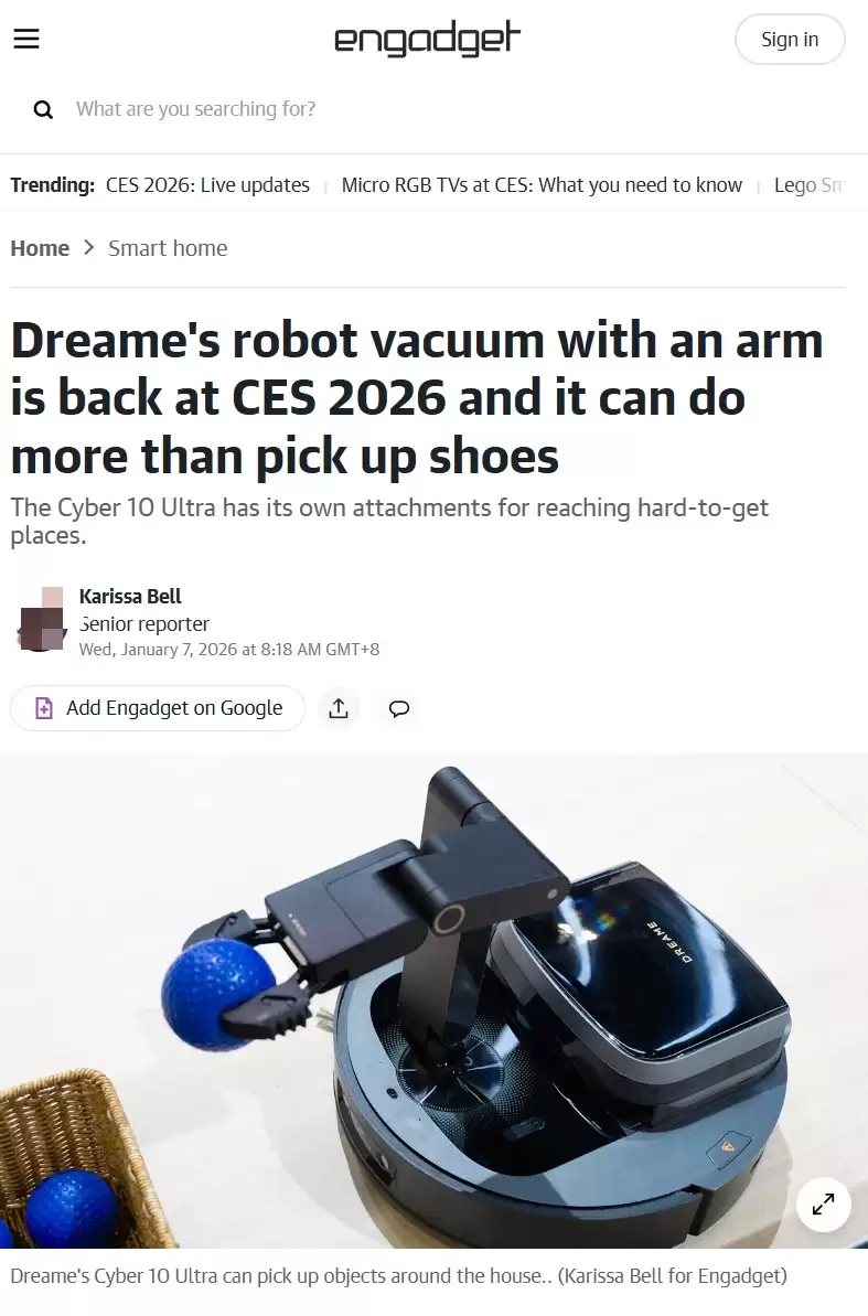 ׷�� CES 2026 չʾ���ȡ�����¥�ݵ�ɨ�ػ����˸��������е�۰汾�������귢��