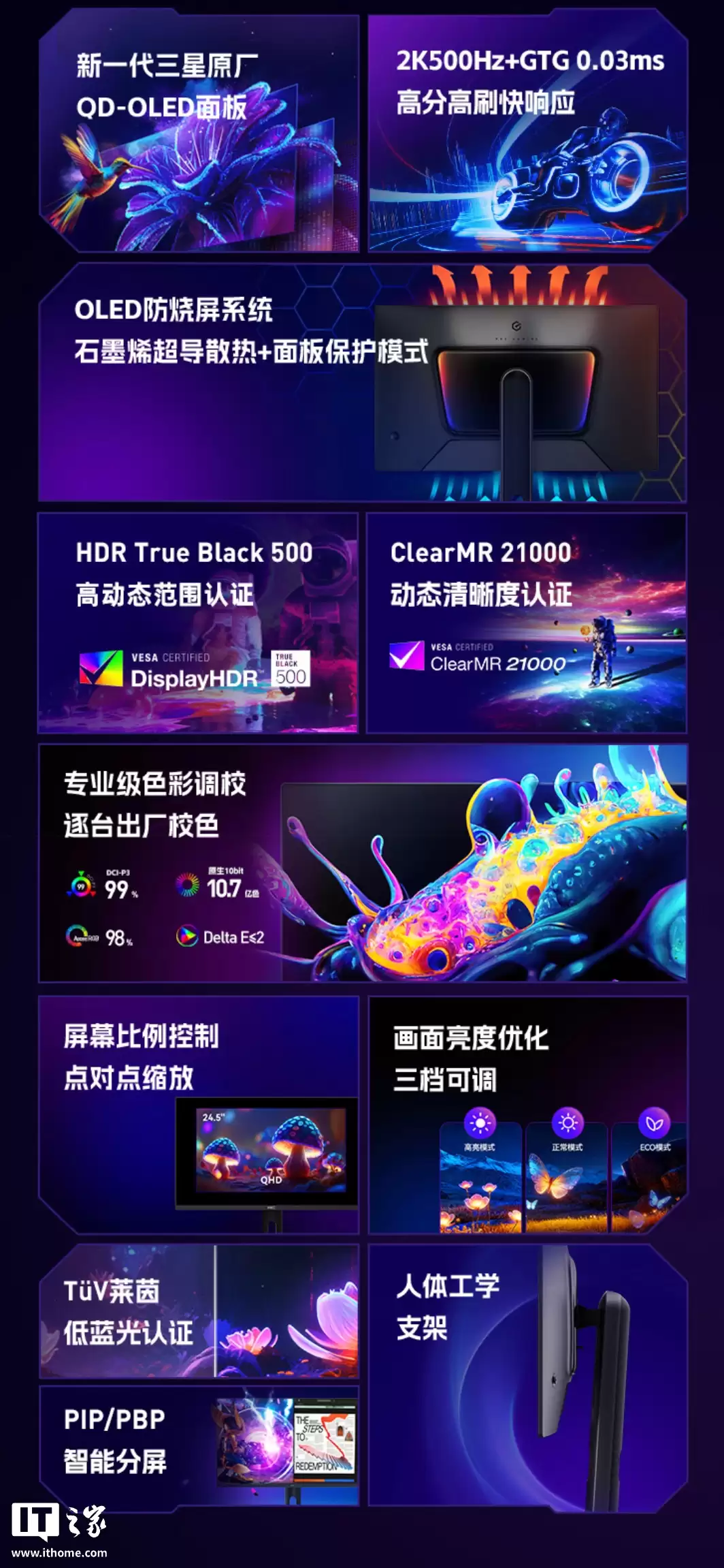 HKC �ϼܡ�GS27QHS��26.5 Ӣ����ʾ���� 2K 500Hz QD-OLED��ԭ�� 10-Bit ɫ�ʣ�4999 Ԫ