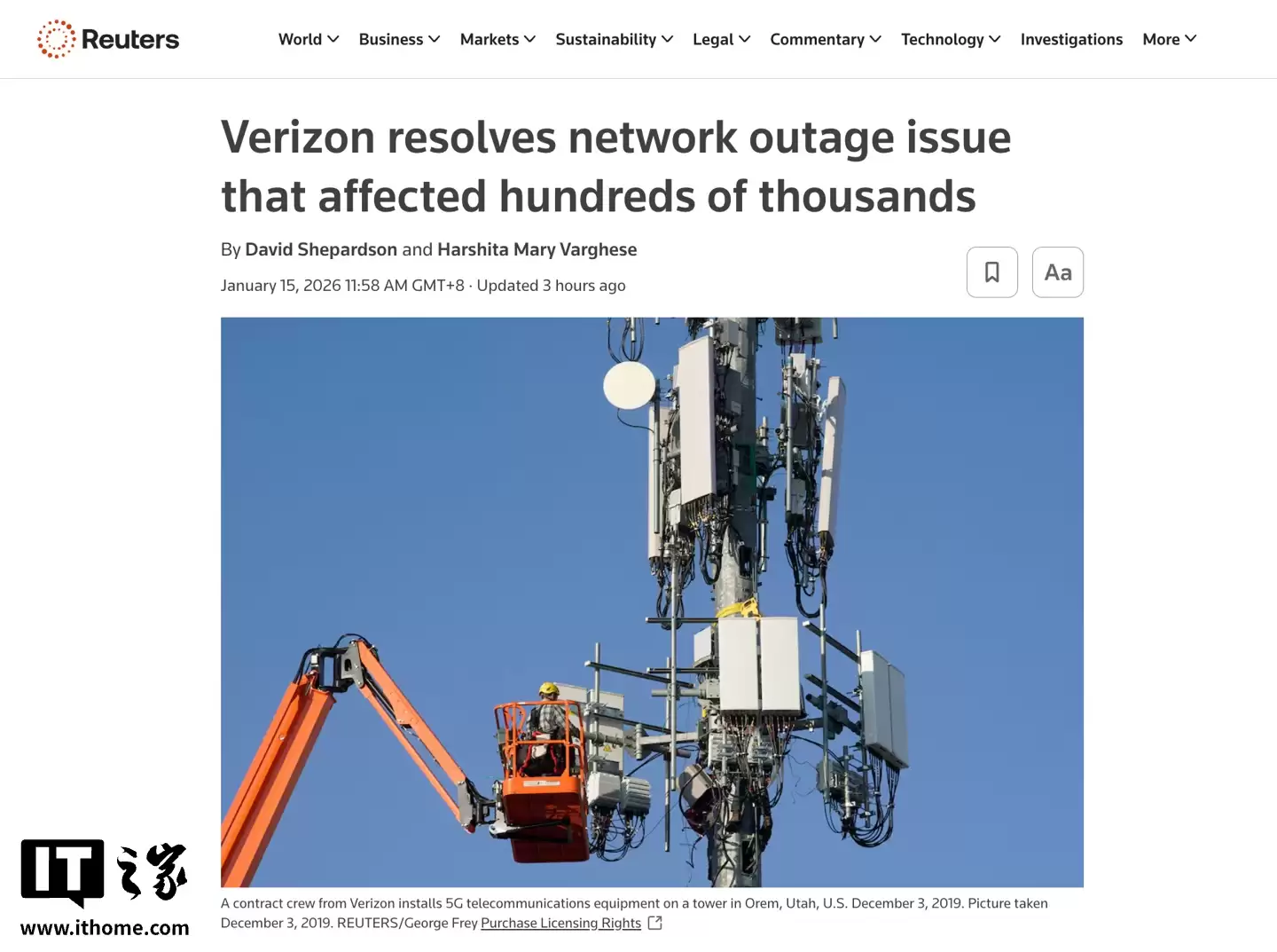 ���������Ӫ�� Verizon ����һ���ж�ʮСʱ��������ʮ���ˣ��ٷ���ŵ����