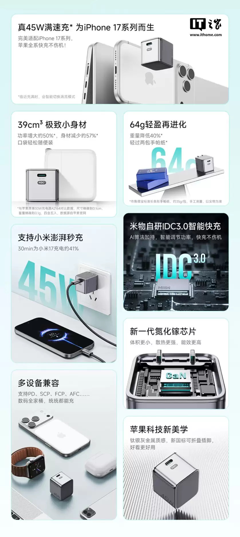 �����ϼ�Сħ�� 45W �����س�������� USB-C �ӿڡ�֧��С��������䣬69 Ԫ