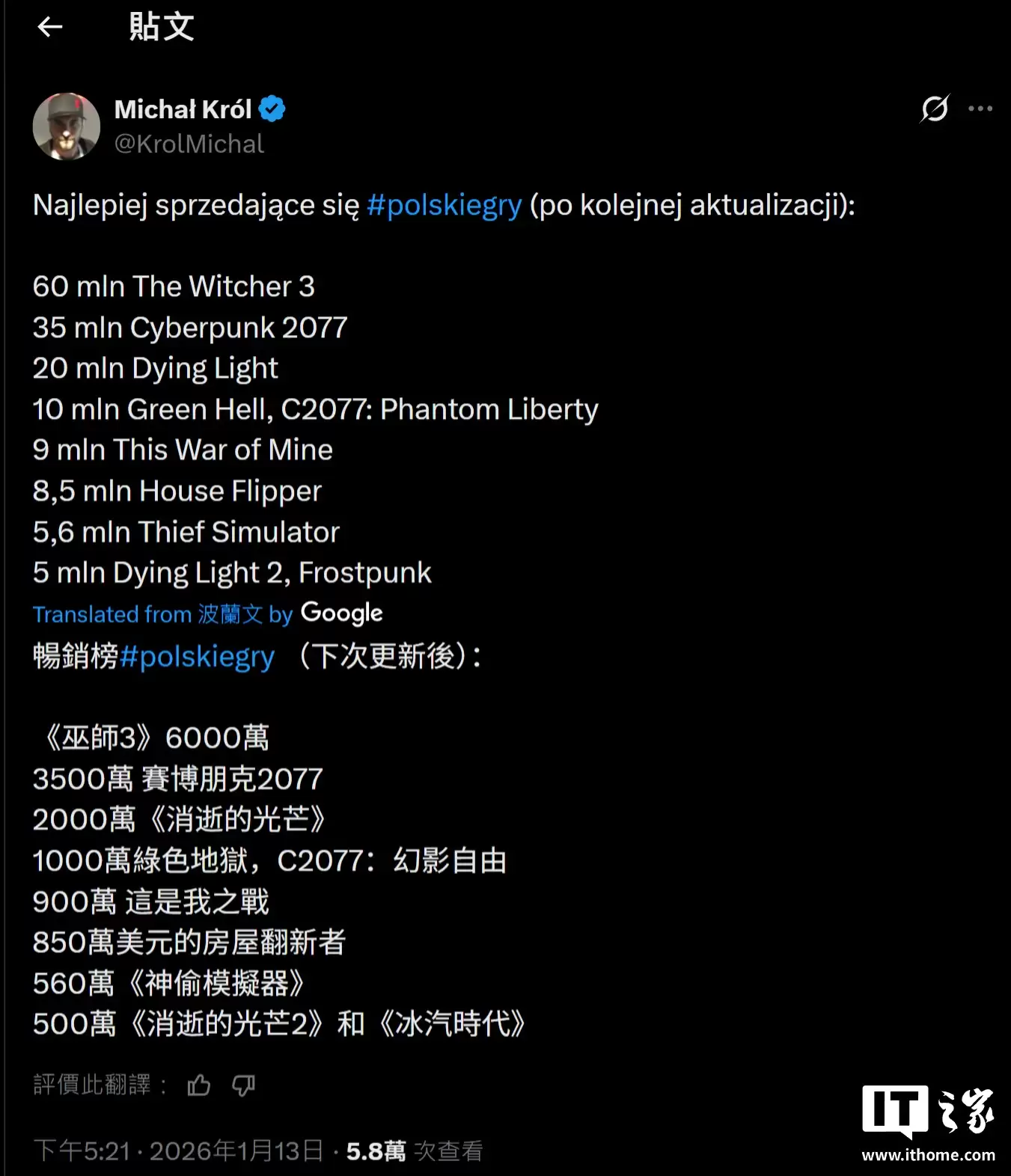 CD Projekt ������Ϸ���������ع⣺����ʦ 3��6000 ����Ⱦӵ�һ����������� 2077��3500 ���