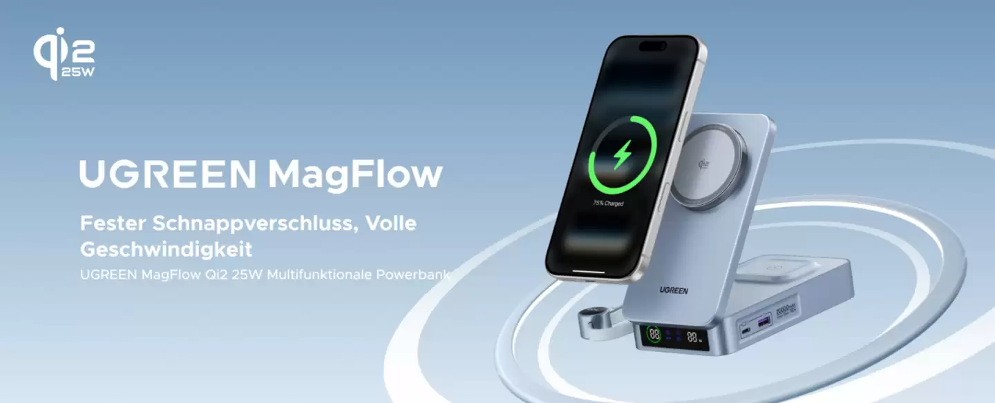 �����Ƴ� MagFlow ����һ Magsafe ��籦��20000mAh ������֧�� Qi2 25W ���ߡ�100W ���߿��